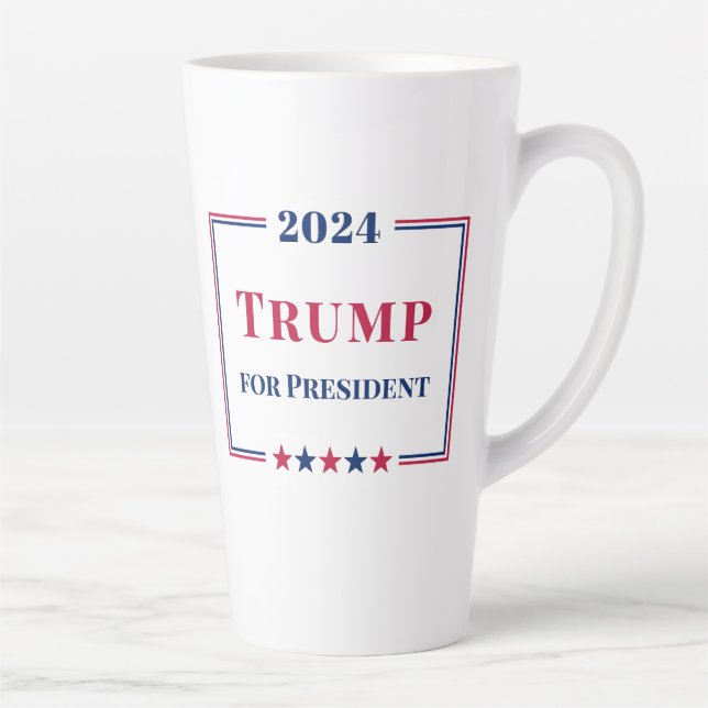 Caneca De Café Latte Donald Trump para o presidente 2024 EUA Red White  (Direita)