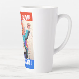 CANECA DE CAFÉ LATTE DONALD TRUMP - VOTEI A FAVOR DA TRUMP, POR ISSO TR