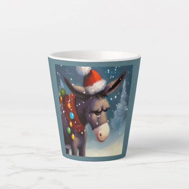 Caneca De Café Latte Donkey Natal 2 (Frente)