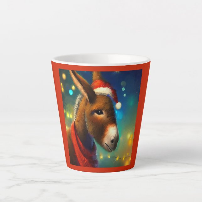 Caneca De Café Latte Donkey Natal 3 (Frente)