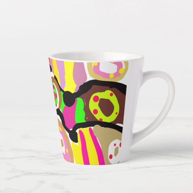 Caneca De Café Latte Donuts divertidos (Direita)