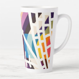 Caneca De Café Latte doodle abstrato moderno