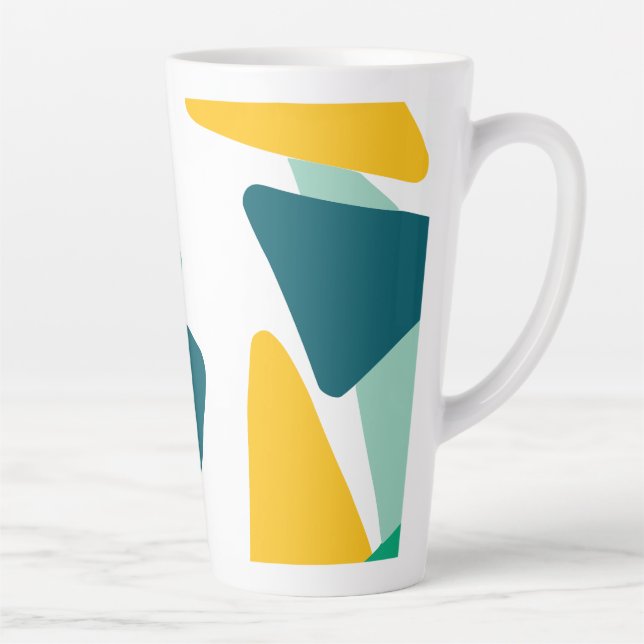Caneca De Café Latte Doodle de triângulo 45 (Direita)