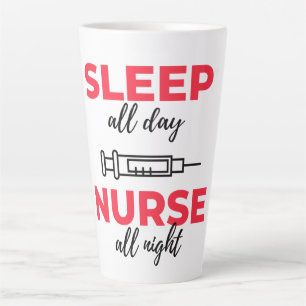 Caneca De Café Latte Dormir O Dia Todo Enfermeira A Noite Toda 2