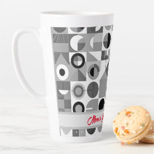 Caneca De Café Latte Dose Diária de mães do Padrão Geométrico de Alegri