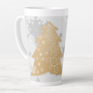 Caneca De Café Latte Dourada árvore de Natal Festiva Latino