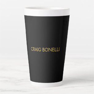 Caneca De Café Latte Dourada cor preta moderna minimalista