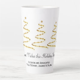 Caneca De Café Latte Dourada Faixa das Árvores de Natal Swag Comercial