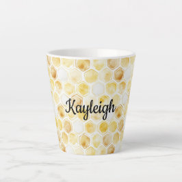 Caneca De Café Latte Dourado amarelo alveolado
