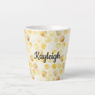 Caneca De Café Latte Dourado amarelo alveolado