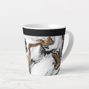 Caneca De Café Latte "Dourado e negro mármore"