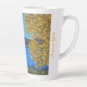 Caneca De Café Latte Dourado outono