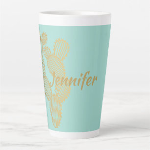 Caneca De Café Latte Dourado rabisco picante personalizado
