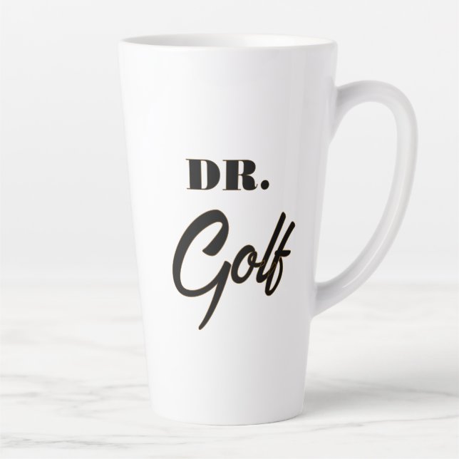 Caneca De Café Latte Dr. Golfe Design Divertido para Amantes de Golfe (Direita)