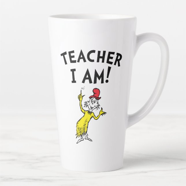 Caneca De Café Latte Dr. Seuss | Eu Sou Professor! (Direita)