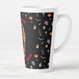 Caneca De Café Latte 🧛 ‍ ♂️ Dracula Vampiro Halloween Mug 🎃 ☕ Preto
