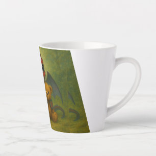 Caneca De Café Latte Dragão-Bebê Vermelho-Cachorro-Cachorro com Urso-Te