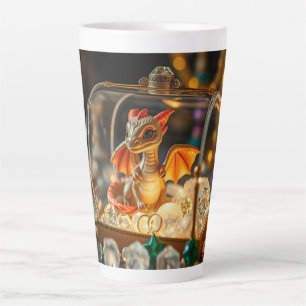 Caneca De Café Latte Dragão bonito em uma caixa de joias