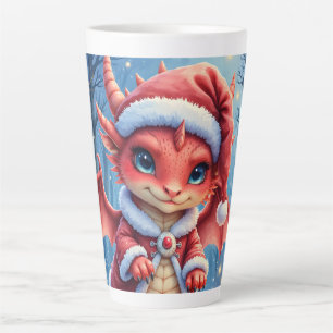Caneca De Café Latte Dragão de Natal, muito fofo para prender,