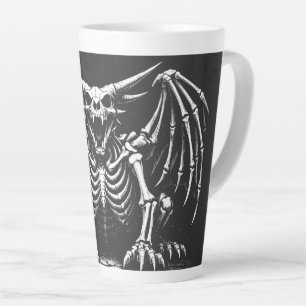 Caneca De Café Latte Dragão Esqueleto por BurnsInHell