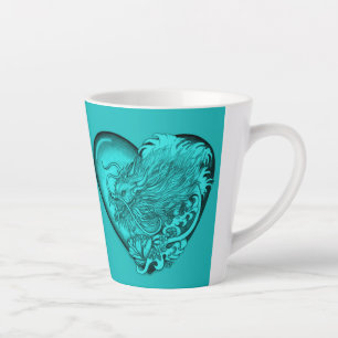 Caneca De Café Latte Dragão Heart