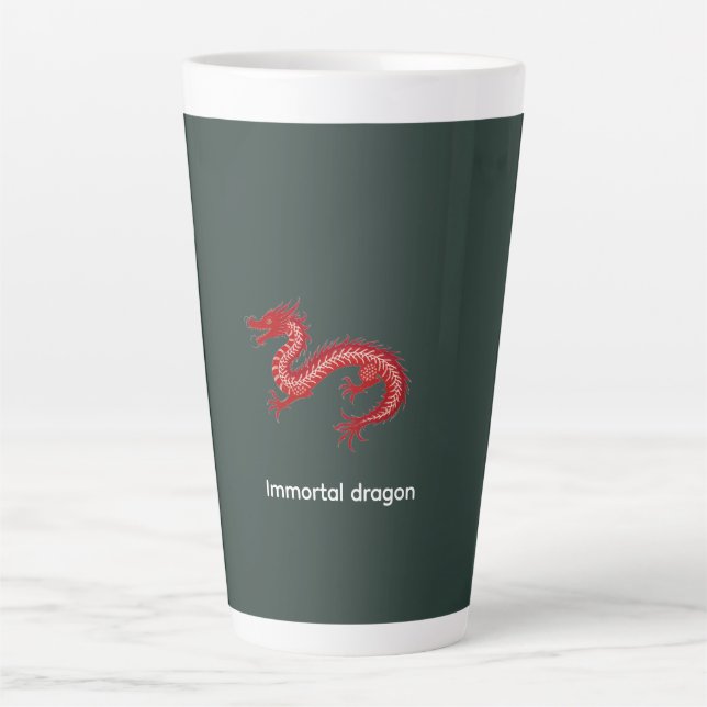 Caneca De Café Latte Dragão Imortal (Frente)