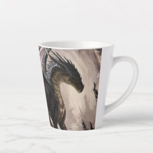 Caneca De Café Latte Dragão Na Caverna