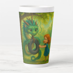 Caneca De Café Latte Dragão Oriental bonitinho e Arte Fantástica de Men
