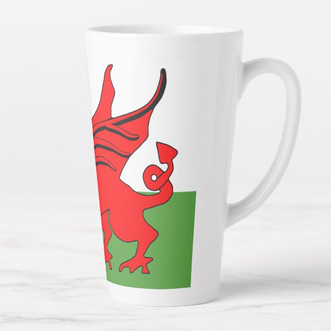 Caneca De Café Latte Dragão vermelho Bandeira galesa (Direita)