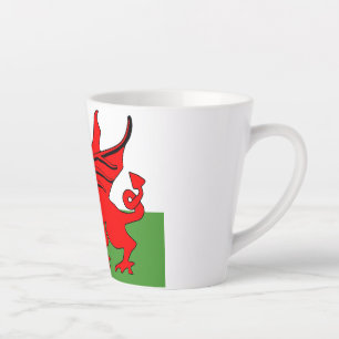 Caneca De Café Latte Dragão vermelho Bandeira galesa