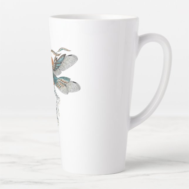 Caneca De Café Latte Dragon Fly Tattoo (Direita)