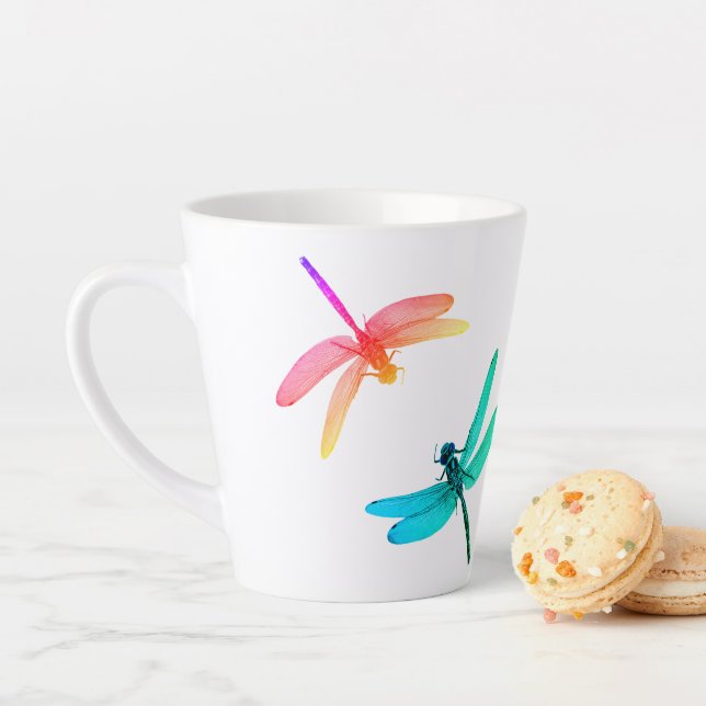 Caneca De Café Latte Dragonflies Latte Mug (In Situ)