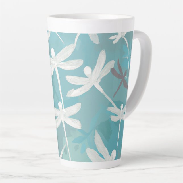 Caneca De Café Latte Dragonflies Latte Mug (Ângulo direito)