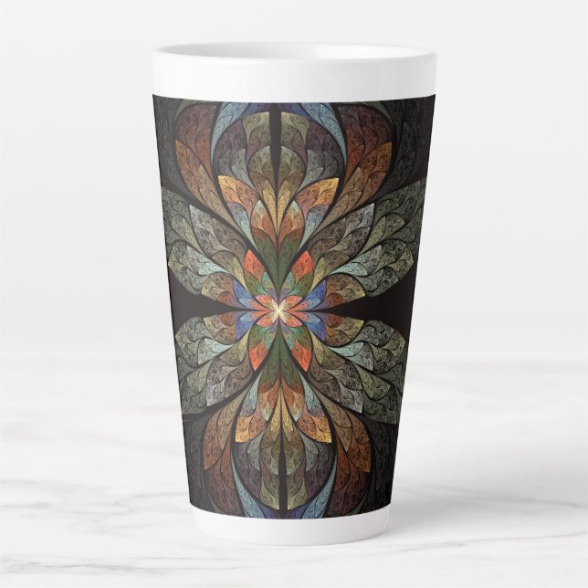 Caneca De Café Latte Dragonfly Abstrato (Frente)