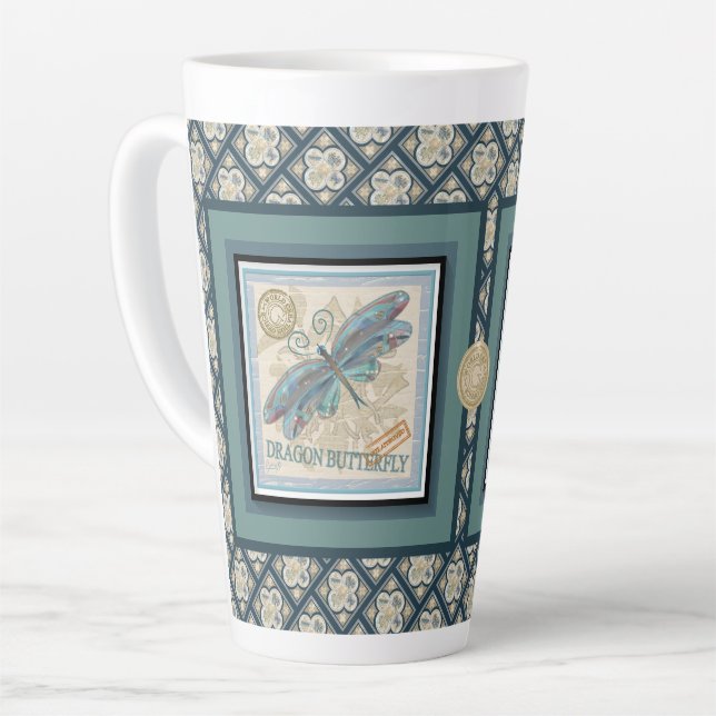 Caneca De Café Latte Dragonfly do Escritório de Criação (Ângulo esquerdo)