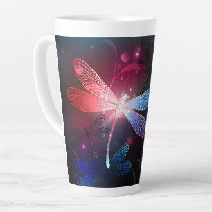 Caneca De Café Latte Dragonfly vermelha