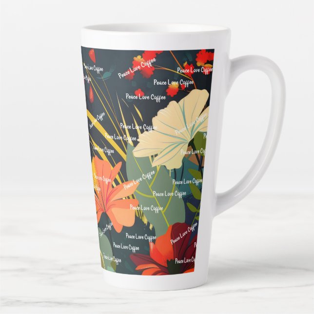 Caneca De Café Latte Dreamy Floral Landscape 10 (Direita)