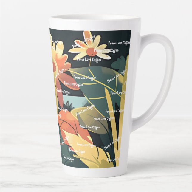 Caneca De Café Latte Dreamy Floral Landscape 11 (Direita)