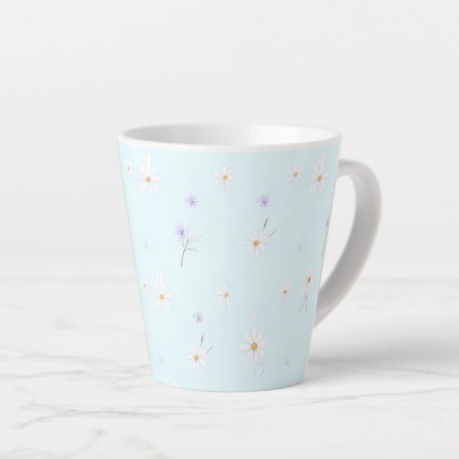 Caneca De Café Latte Dreamy Mint Meadow (Ângulo direito)