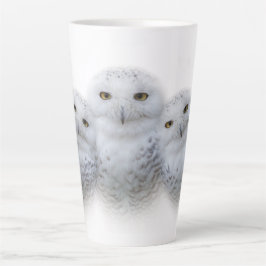 Caneca De Café Latte Dreamy Wisdom da Família Snowy Owls
