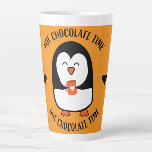 Caneca De Café Latte Drinker de Pinguim Chocolate Quente