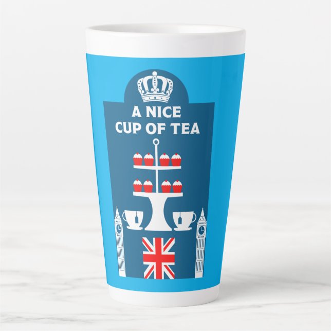Caneca De Café Latte Drinkers Clássicos de Chá Britânicos (Frente)