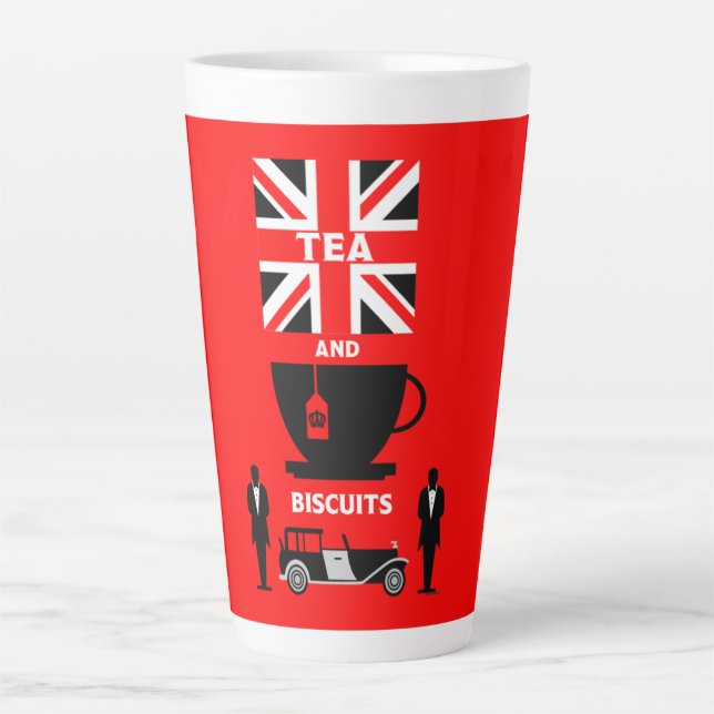 Caneca De Café Latte Drinkers Clássicos de Chá Britânicos (Frente)