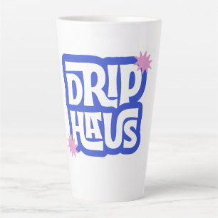 Caneca De Café Latte Drip Haus – Logotipo Retro Divertido