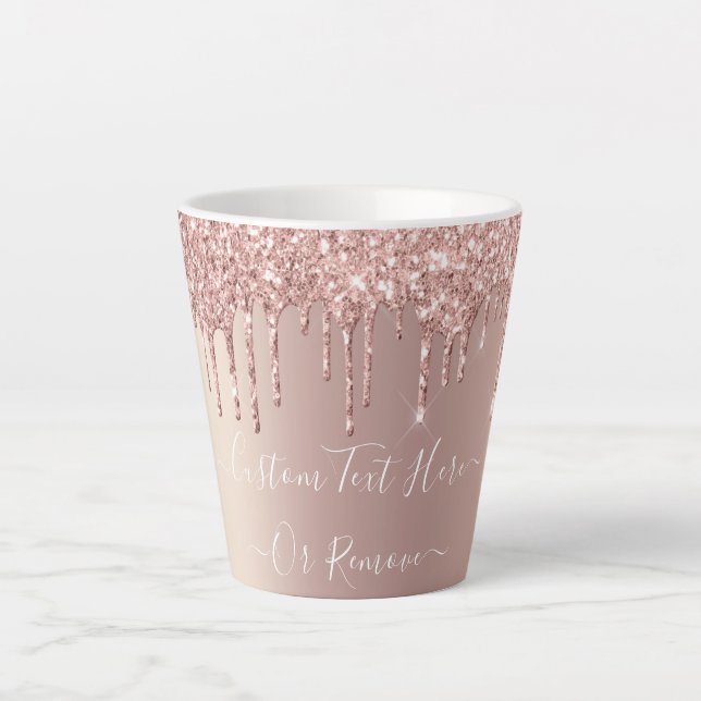 Caneca De Café Latte Drives Sparkle Luminter de Blush Dourado rosa - Se (Frente)