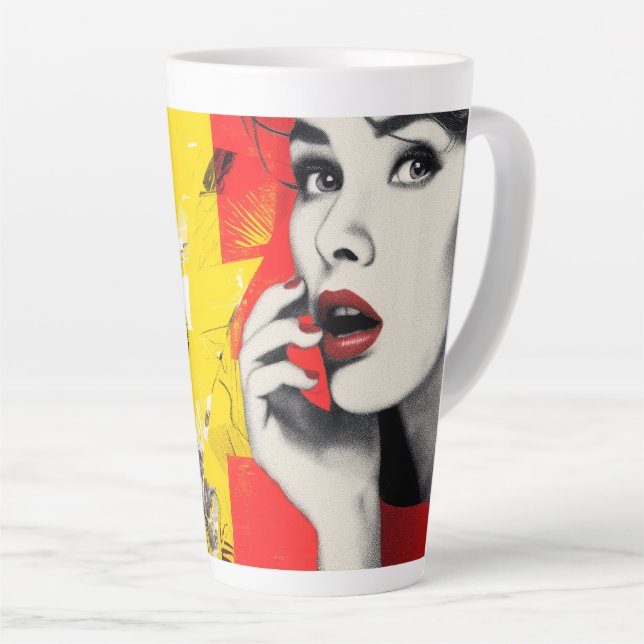 Caneca De Café Latte Dual pop art portrait  (Ângulo direito)