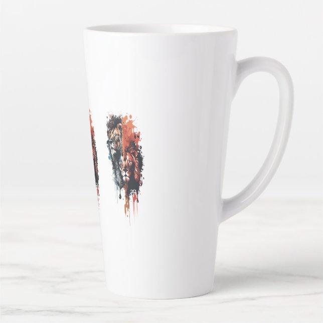Caneca De Café Latte Duality of the King Split Reign Crowned by Contras (Direita)