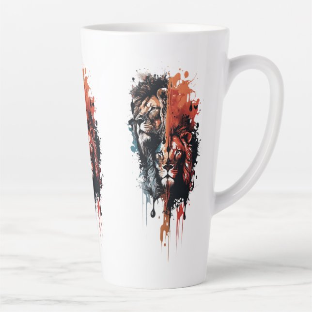 Caneca De Café Latte Duality of the King Split Reign Crowned by Contras (Direita)