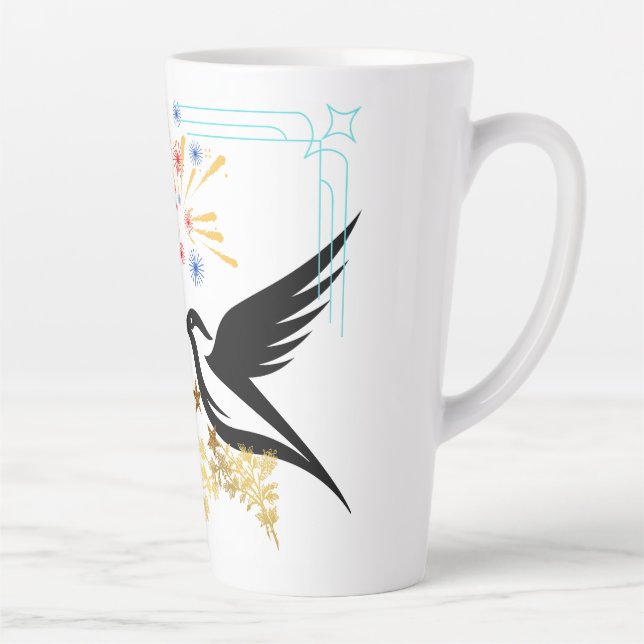 Caneca De Café Latte Duas Aves Majestosas (Direita)