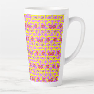 Caneca De Café Latte Duas Flores Rosas